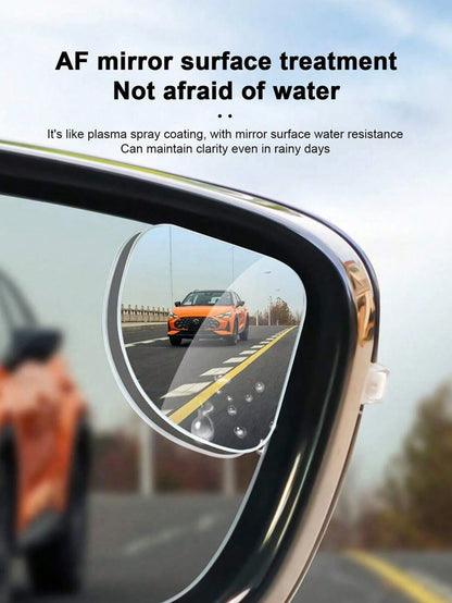 2pcs 360° Rotating Frameless Car Rearview Blind Spot Mirrors, Silver