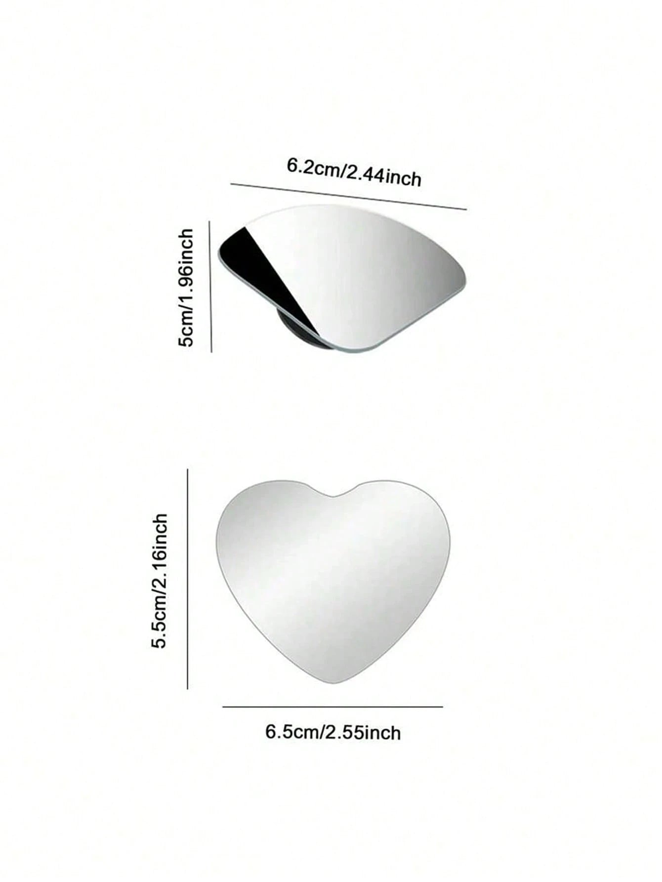 2pcs 360° Rotating Frameless Car Rearview Blind Spot Mirrors, Silver