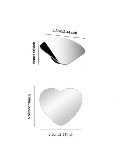 2pcs 360° Rotating Frameless Car Rearview Blind Spot Mirrors, Silver