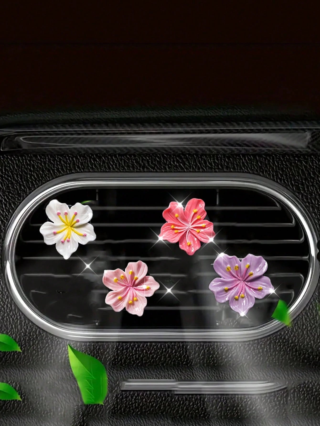 2pcs/4pcs/6pcs Set Sakura Car Air Fresheners Clips, Decorative Fragrance Clips For Car AC Vent