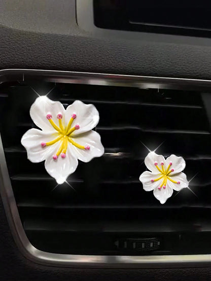 2pcs/4pcs/6pcs Set Sakura Car Air Fresheners Clips, Decorative Fragrance Clips For Car AC Vent