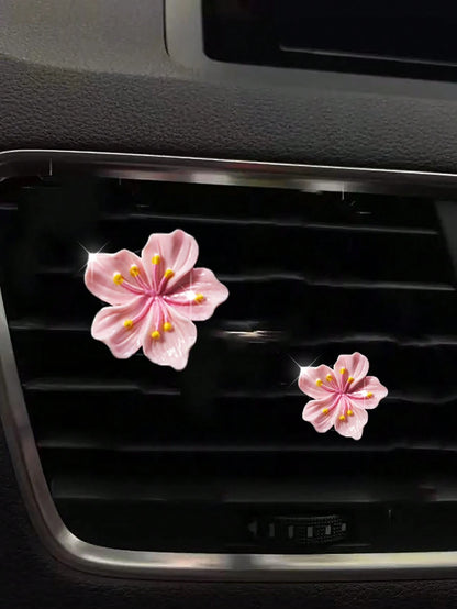 2pcs/4pcs/6pcs Set Sakura Car Air Fresheners Clips, Decorative Fragrance Clips For Car AC Vent