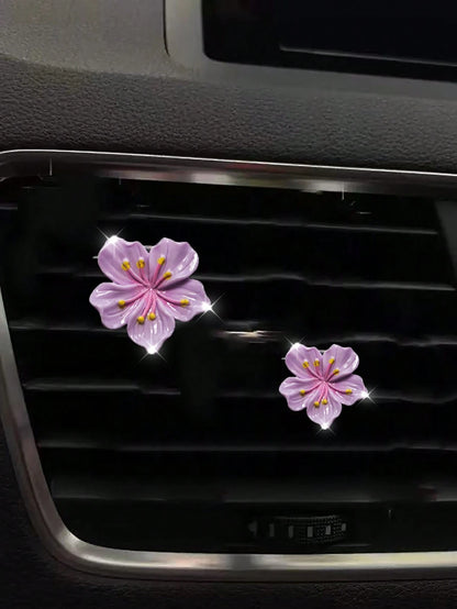 2pcs/4pcs/6pcs Set Sakura Car Air Fresheners Clips, Decorative Fragrance Clips For Car AC Vent