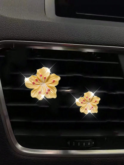 2pcs/4pcs/6pcs Set Sakura Car Air Fresheners Clips, Decorative Fragrance Clips For Car AC Vent
