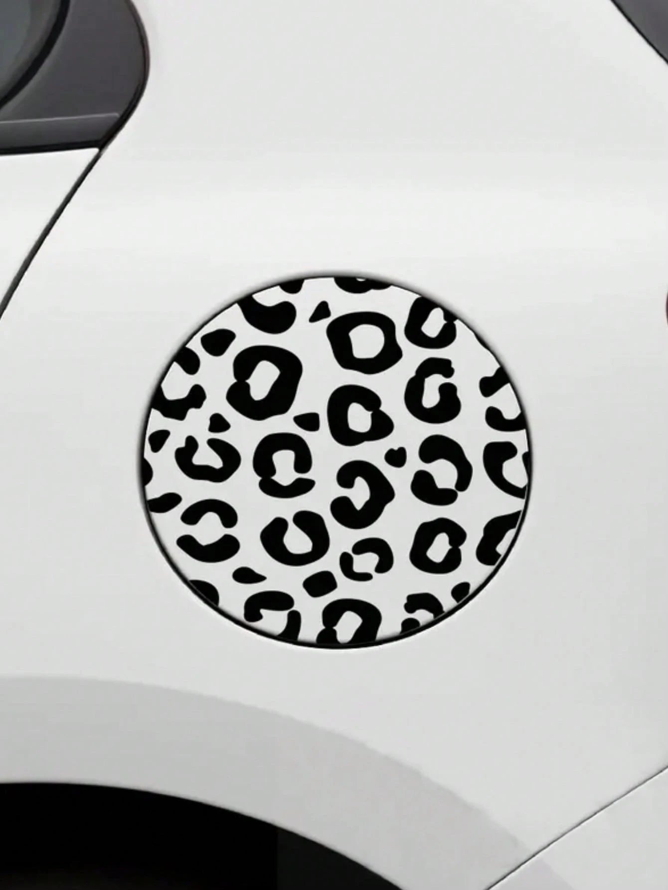 2pcs 5.9*5.9 Inch Metal Reflective Stickers, Leopard Print & Cow Print, Black Geometric Pattern, Waterproof Easy-To-Apply DIY Decals, Suitable For Cars, Rearview Mirrors, Windows, Phones, Bicycles And