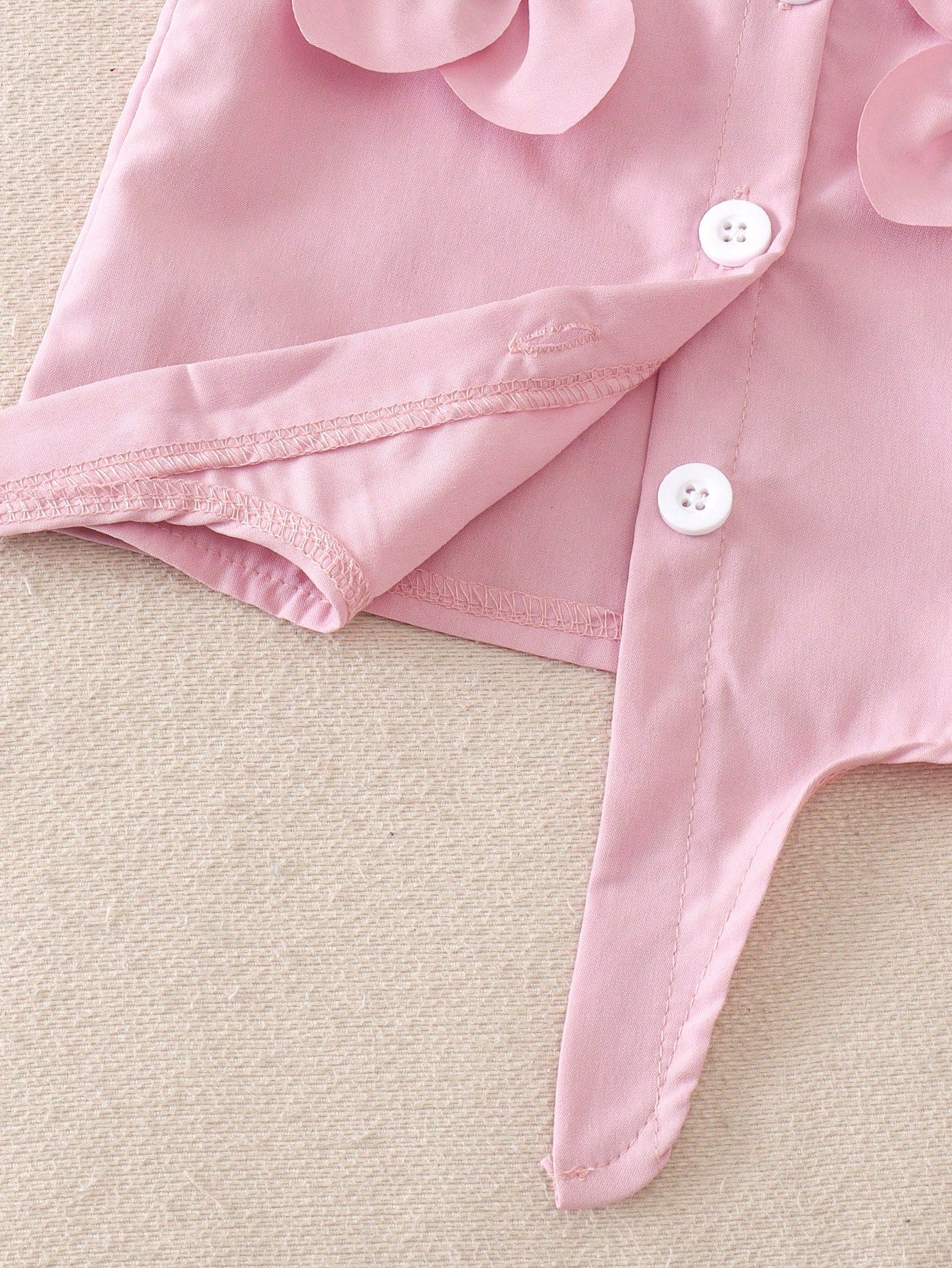 2pcs Baby Girl Cute Pink Floral Short Sleeve Shirt & Denim Shorts Set, Lightweight For Summer