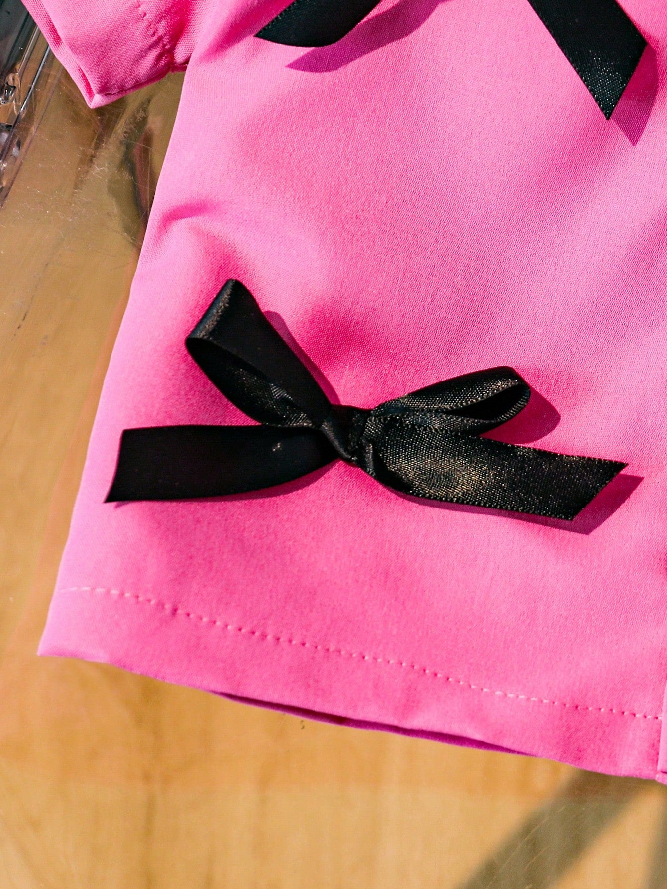 2pcs Baby Girls Outfit Sets Pink Cute Summer 2nd Birthday Korean Style Short Shirt With Bow Decor&Pleated Skirt Elegant Fashion Clothes For 3M-3T