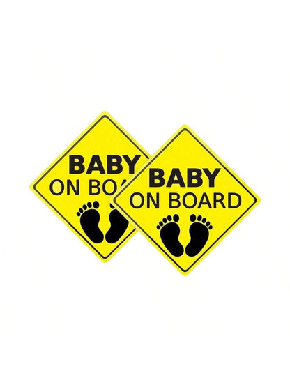 2pcs "Baby On Board" Car Stickers, Self-Adhesive Vehicle Decals, Easy To Install, Waterproof