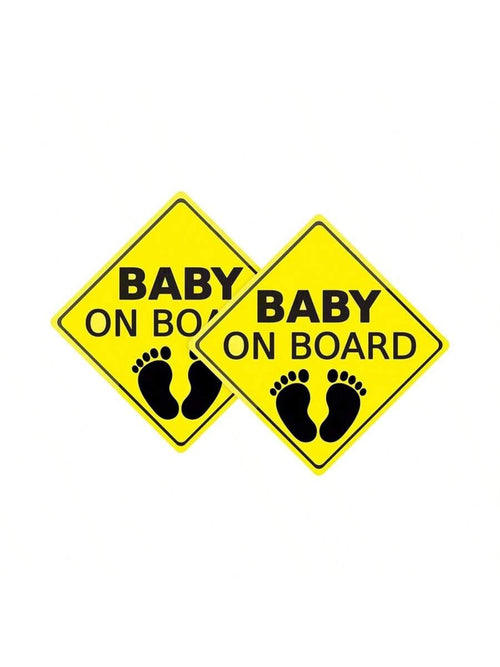 2pcs "Baby On Board" Car Stickers, Self-Adhesive Vehicle Decals, Easy To Install, Waterproof