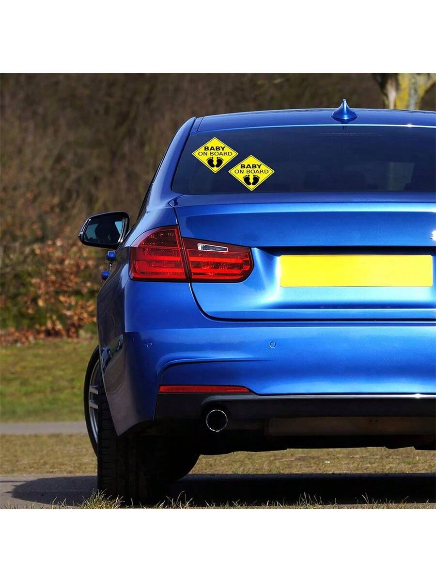 2pcs "Baby On Board" Car Stickers, Self-Adhesive Vehicle Decals, Easy To Install, Waterproof