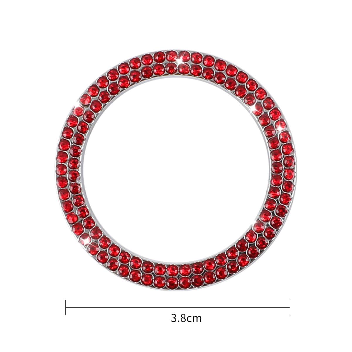 2pcs Black Rhinestone Car Engine Start/Stop Button Ring, Shiny Crystal One-Touch Start Button Decorative Cover, Universal Car Interior Accessory