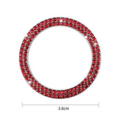 2pcs Black Rhinestone Car Engine Start/Stop Button Ring, Shiny Crystal One-Touch Start Button Decorative Cover, Universal Car Interior Accessory