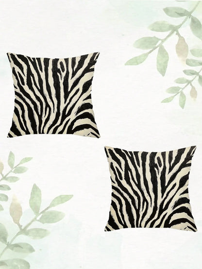 2pcs Black & White Abstract Texture Pillow Covers, 18" X 18", Decorative Throw Pillow Cases, Square Cushion Covers, Machine Washable With Zipper Closure, Suitable For Sofa, Bed, Bedroom, Car And Livin