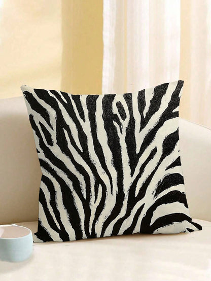 2pcs Black & White Abstract Texture Pillow Covers, 18" X 18", Decorative Throw Pillow Cases, Square Cushion Covers, Machine Washable With Zipper Closure, Suitable For Sofa, Bed, Bedroom, Car And Livin