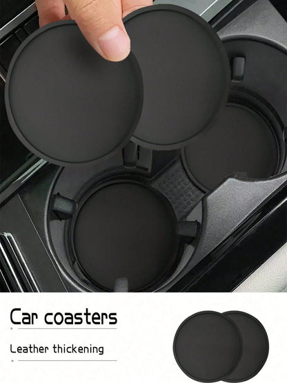 2pcs Car Cup Holder Pad, Non-Slip And Anti-Dirt Coasters