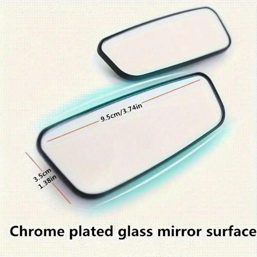 2pcs Car Oval Blind Spot Mirror, Universal Front-Mount Flat Wide-Angle Adjustable Side Rearview Mirror, Suitable For Multiple Car Models