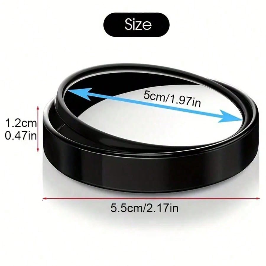 2pcs Car Oval Blind Spot Mirror, Universal Front-Mount Flat Wide-Angle Adjustable Side Rearview Mirror, Suitable For Multiple Car Models