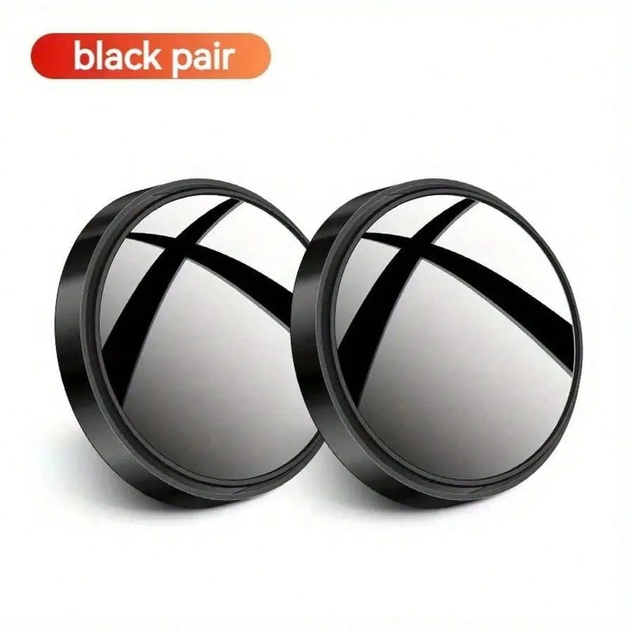 2pcs Car Oval Blind Spot Mirror, Universal Front-Mount Flat Wide-Angle Adjustable Side Rearview Mirror, Suitable For Multiple Car Models