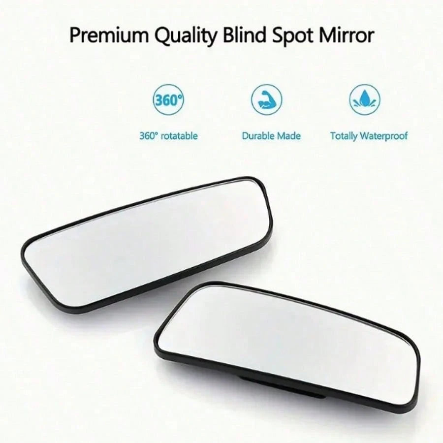 2pcs Car Oval Blind Spot Mirror, Universal Front-Mount Flat Wide-Angle Adjustable Side Rearview Mirror, Suitable For Multiple Car Models