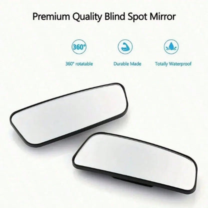 2pcs Car Oval Blind Spot Mirror, Universal Front-Mount Flat Wide-Angle Adjustable Side Rearview Mirror, Suitable For Multiple Car Models