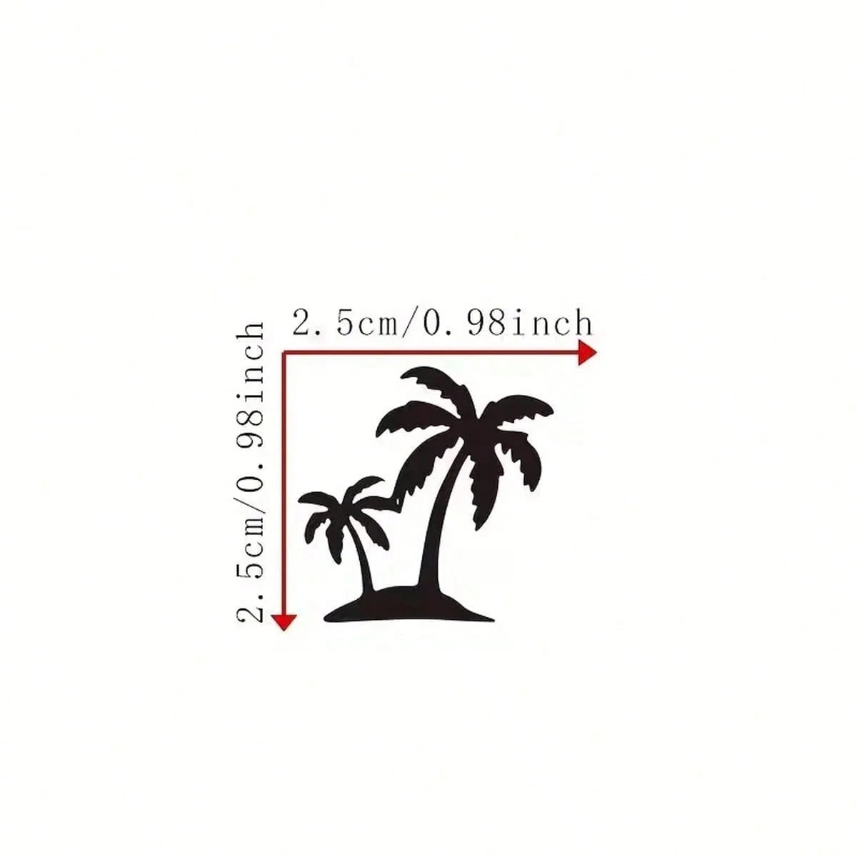 2pcs Cartoon Coconut Tree Pattern Rearview Mirror Stickers, Cute Coconut Tree Decorative Stickers Suitable For Car Window Glass Doors, Fashionable Car Decoration Stickers