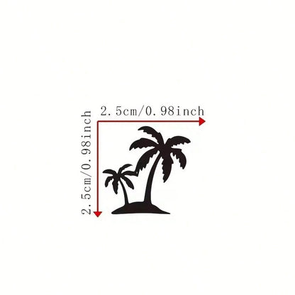 2pcs Cartoon Coconut Tree Pattern Rearview Mirror Stickers, Cute Coconut Tree Decorative Stickers Suitable For Car Window Glass Doors, Fashionable Car Decoration Stickers