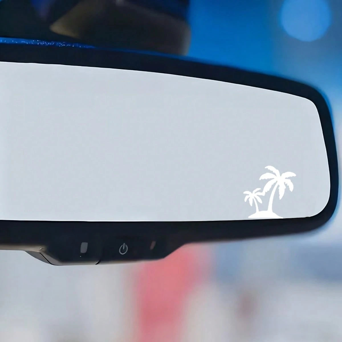 2pcs Cartoon Coconut Tree Pattern Rearview Mirror Stickers, Cute Coconut Tree Decorative Stickers Suitable For Car Window Glass Doors, Fashionable Car Decoration Stickers