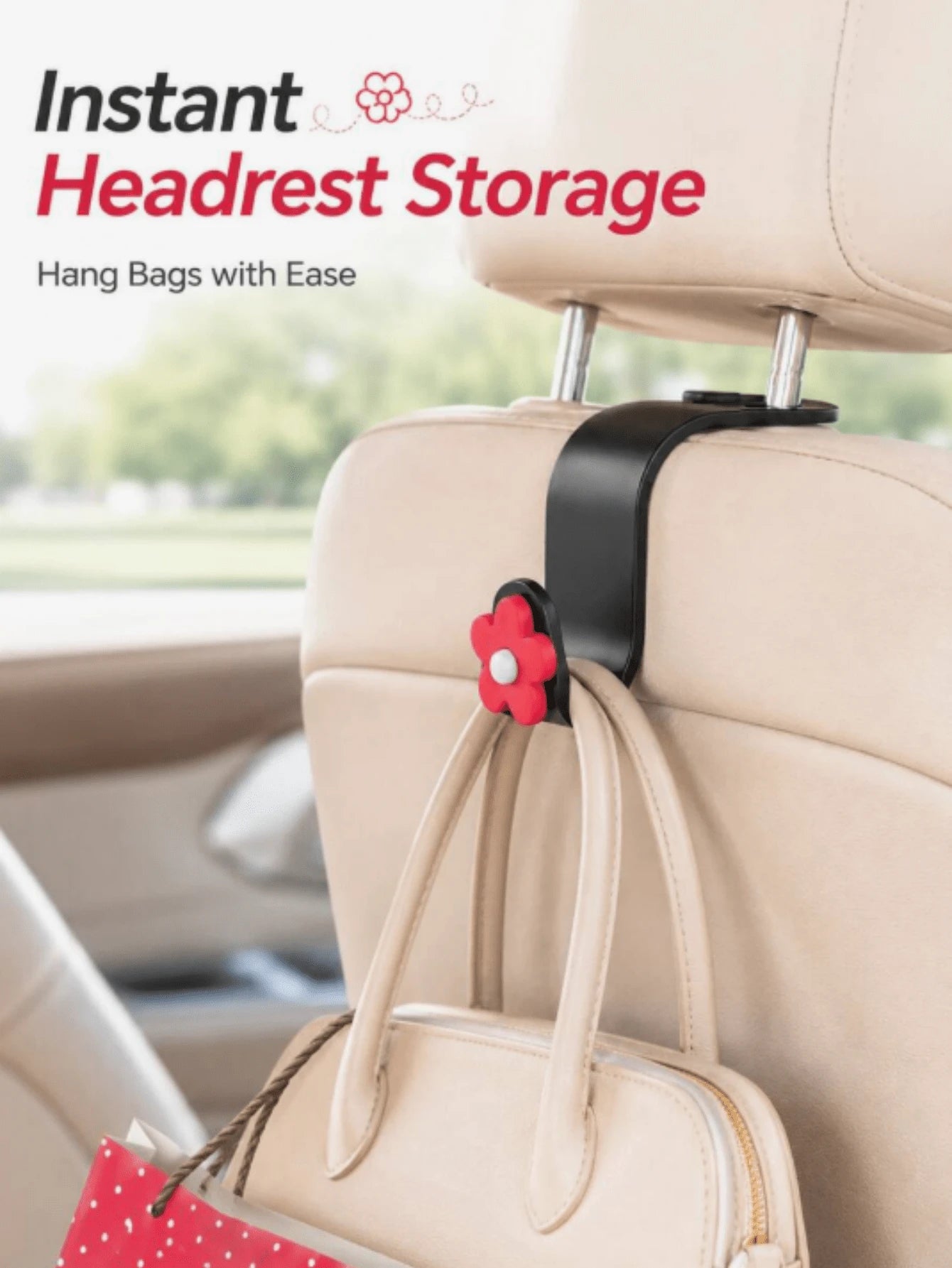 2pcs Colorful Flower Multi-Function Creative Car Back Seat Hooks, Dedicated Back Seat Hooks, Car Seat Backrest Multi-Function Hooks, Car Storage Hooks, Ultra-Lightweight Convenient Hooks