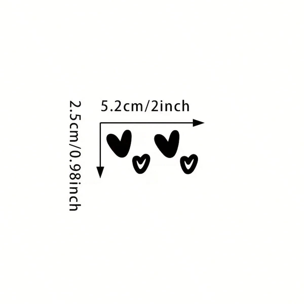 2pcs Cute Heart-Shaped Decorative Stickers- Glossy Vinyl Rearview Mirror Stickers, Asymmetrical Shape, Single Use, Dreamy Heart Pattern Decals