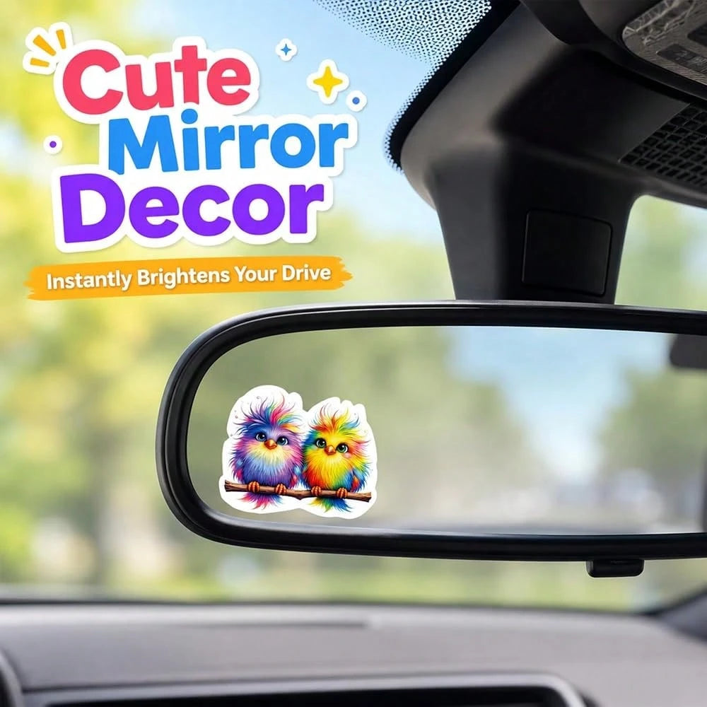 2Pcs Four Dogs Car Rearview Mirror Sticker Waterproof Vinyl Decal| Funny Dogs Sticker For Car Interior Decor, Laptop, Bathroom Mirror