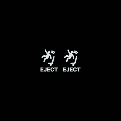 2pcs Funny Eject Button Car Stickers, Matte Black PVC Waterproof Self-Adhesive Car Decals, Personalized Humorous Decorative Accessories, Suitable For Cars, SUVs, MPVs, Trucks, Motorcycles, Doors, Wind