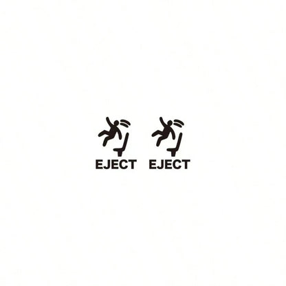 2pcs Funny Eject Button Car Stickers, Matte Black PVC Waterproof Self-Adhesive Car Decals, Personalized Humorous Decorative Accessories, Suitable For Cars, SUVs, MPVs, Trucks, Motorcycles, Doors, Wind