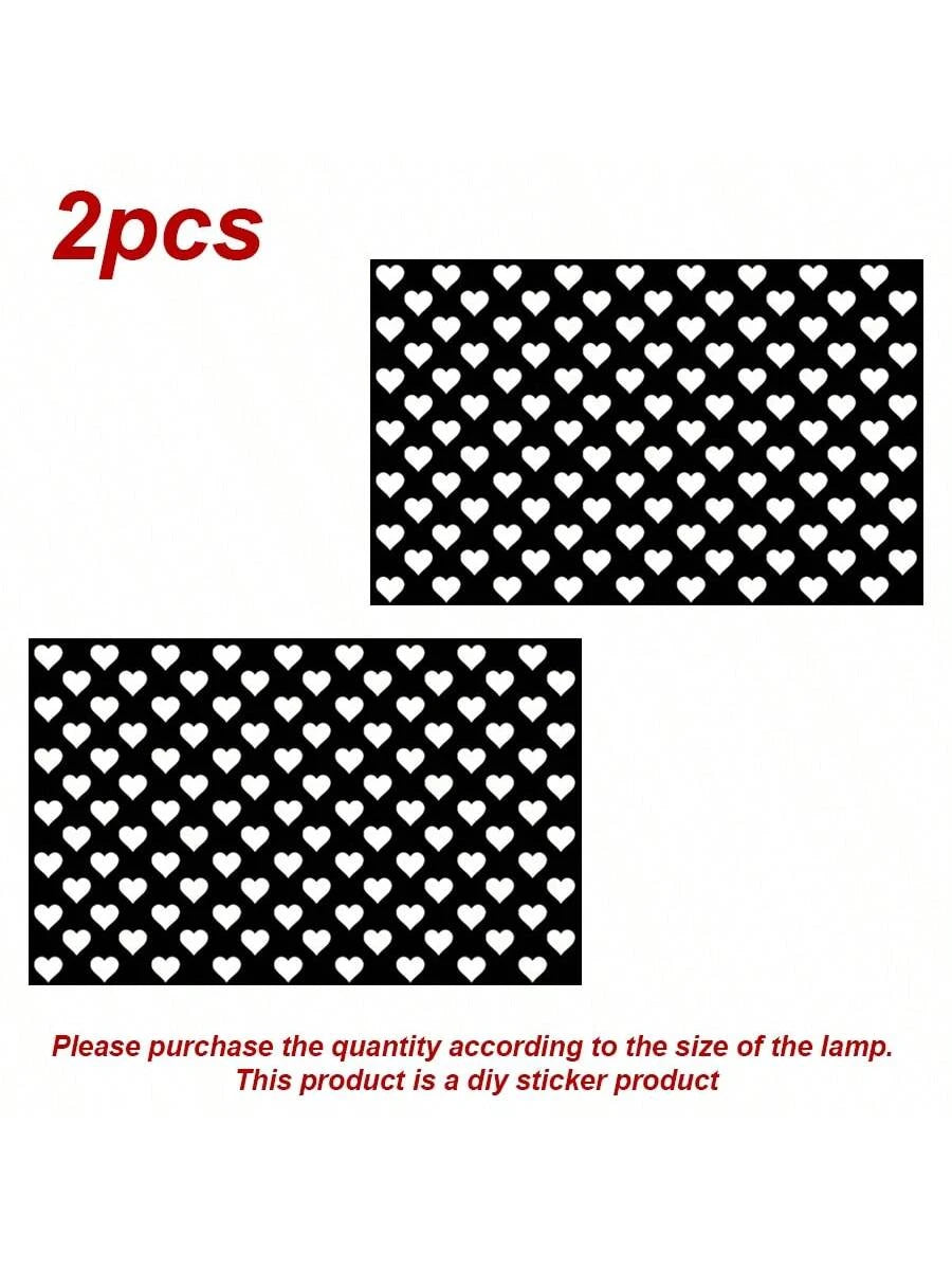 2pcs Heart-Shaped Brake Light Stickers, Cute Couple Car Decals, Honeycomb Vinyl Decorative Stickers, Universal DIY Car Stickers