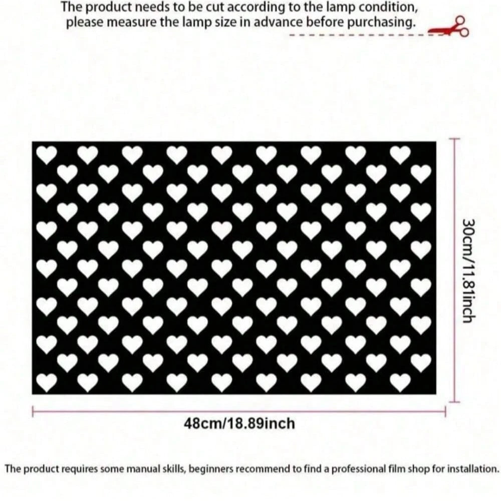 2pcs Heart-Shaped Brake Light Stickers, Honeycomb Design, Polyvinyl Chloride Decal, Suitable For Car Taillight Decoration, DIY