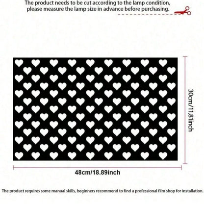 2pcs Heart-Shaped Brake Light Stickers, Honeycomb Design, Polyvinyl Chloride Decal, Suitable For Car Taillight Decoration, DIY