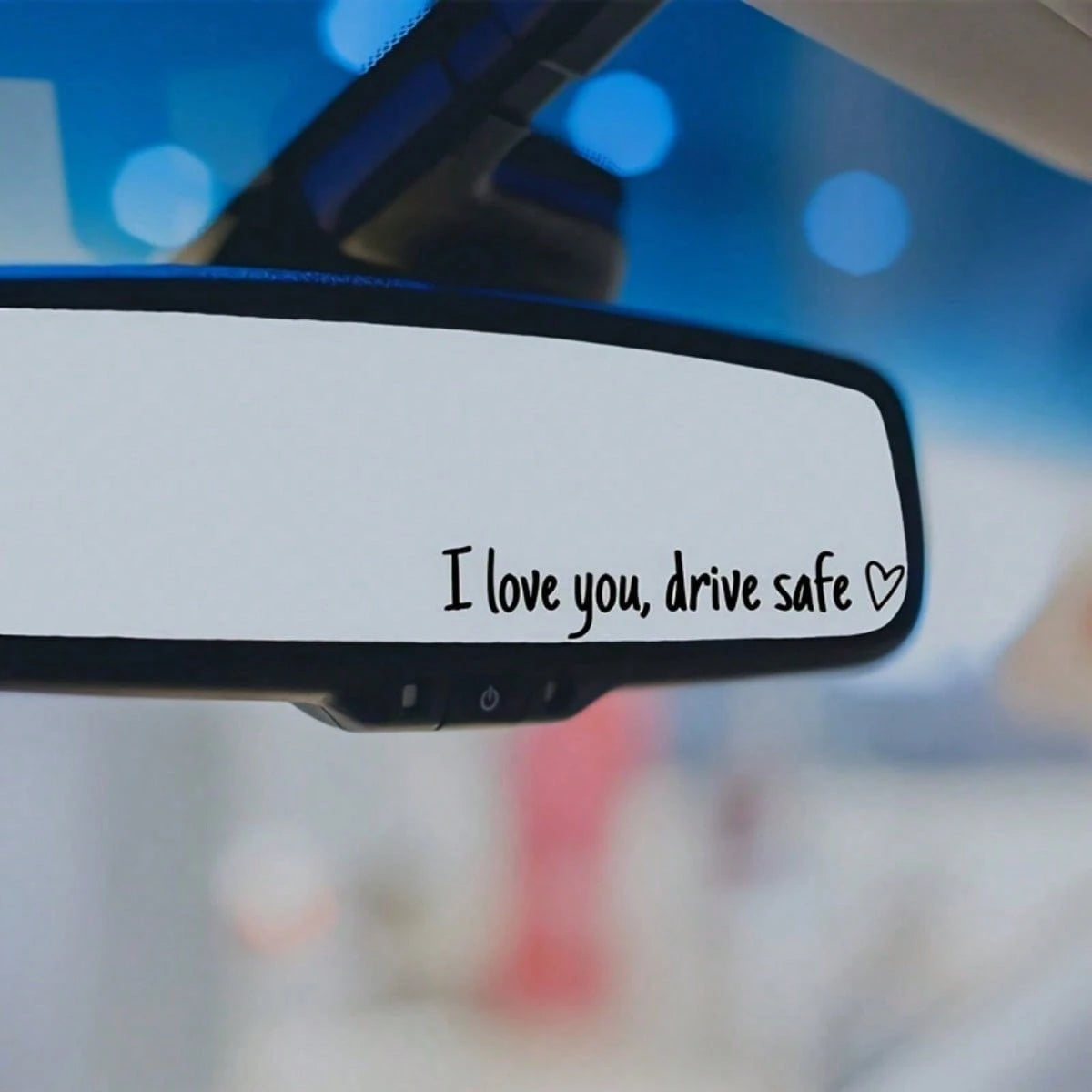 2pcs I Love You Drive Car Rearview Mirror Sticker, Romantic Heart Text Vinyl Decal, Car Interior Decor Gift For Partner