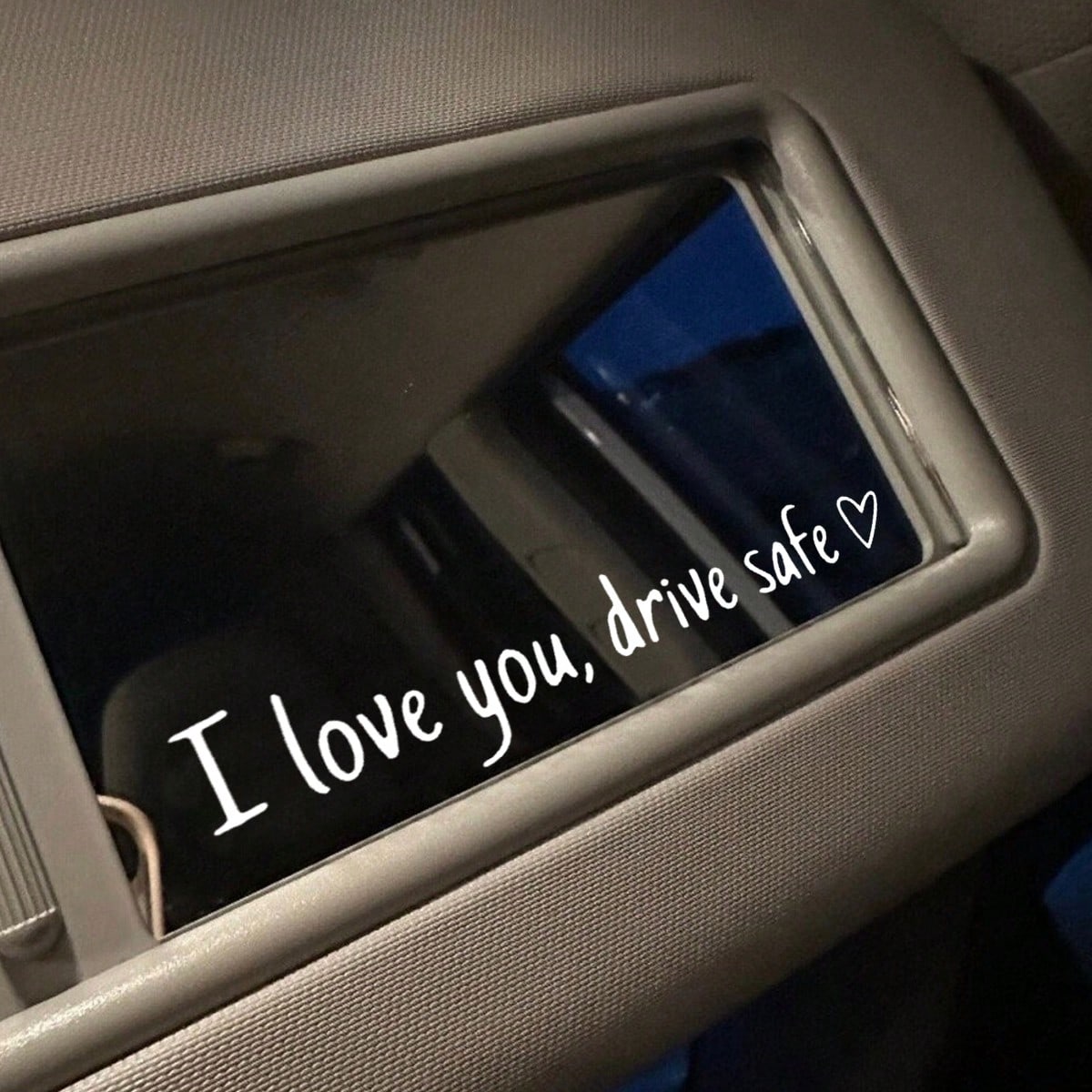 2pcs I Love You Drive Car Rearview Mirror Sticker, Romantic Heart Text Vinyl Decal, Car Interior Decor Gift For Partner