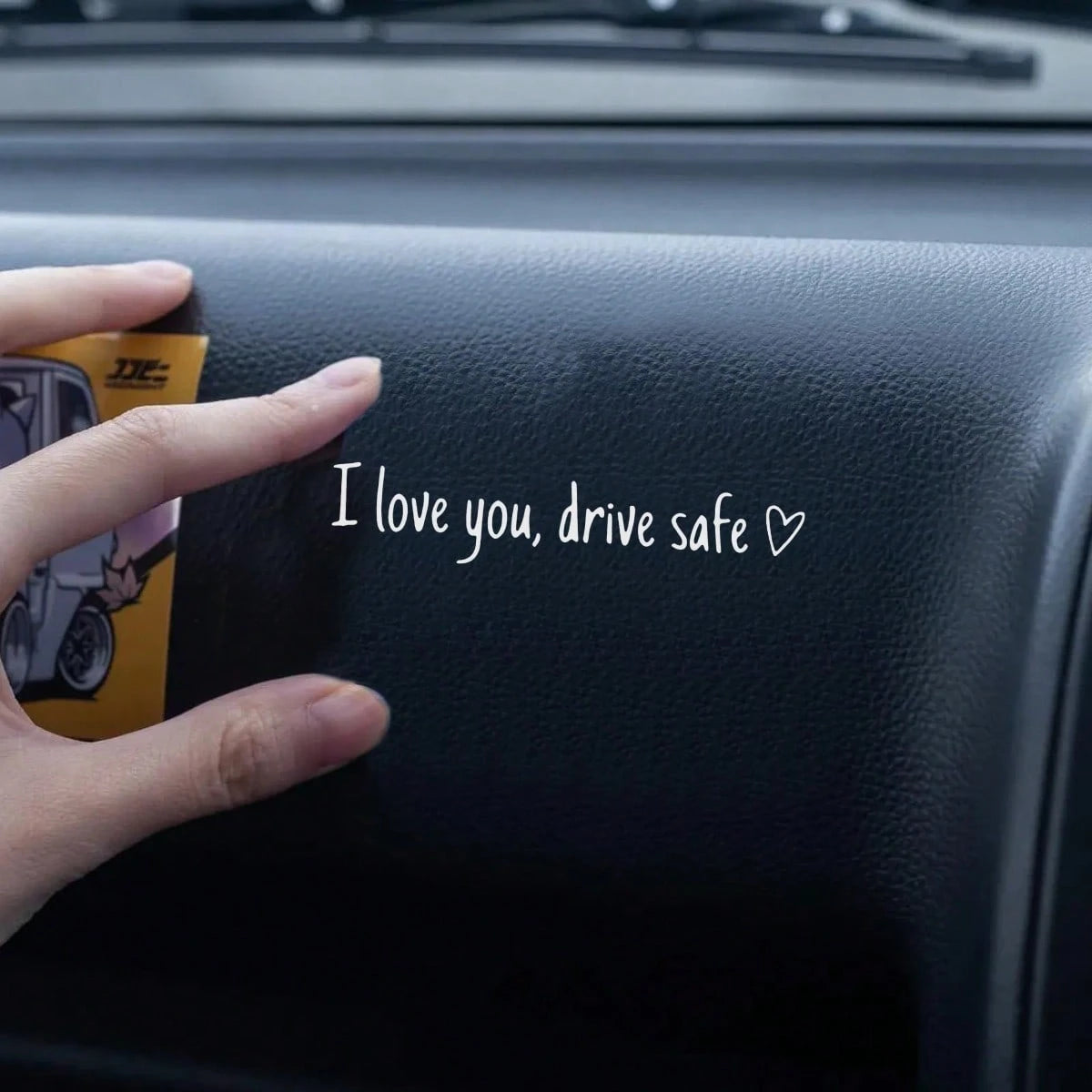 2pcs I Love You Drive Car Rearview Mirror Sticker, Romantic Heart Text Vinyl Decal, Car Interior Decor Gift For Partner