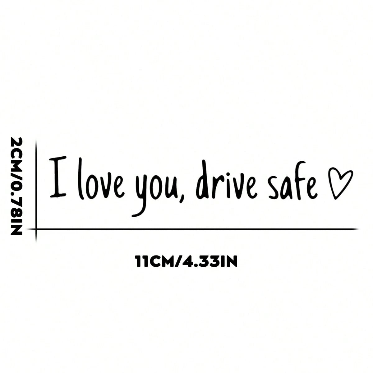 2pcs I Love You Drive Car Rearview Mirror Sticker, Romantic Heart Text Vinyl Decal, Car Interior Decor Gift For Partner