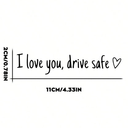 2pcs I Love You Drive Car Rearview Mirror Sticker, Romantic Heart Text Vinyl Decal, Car Interior Decor Gift For Partner