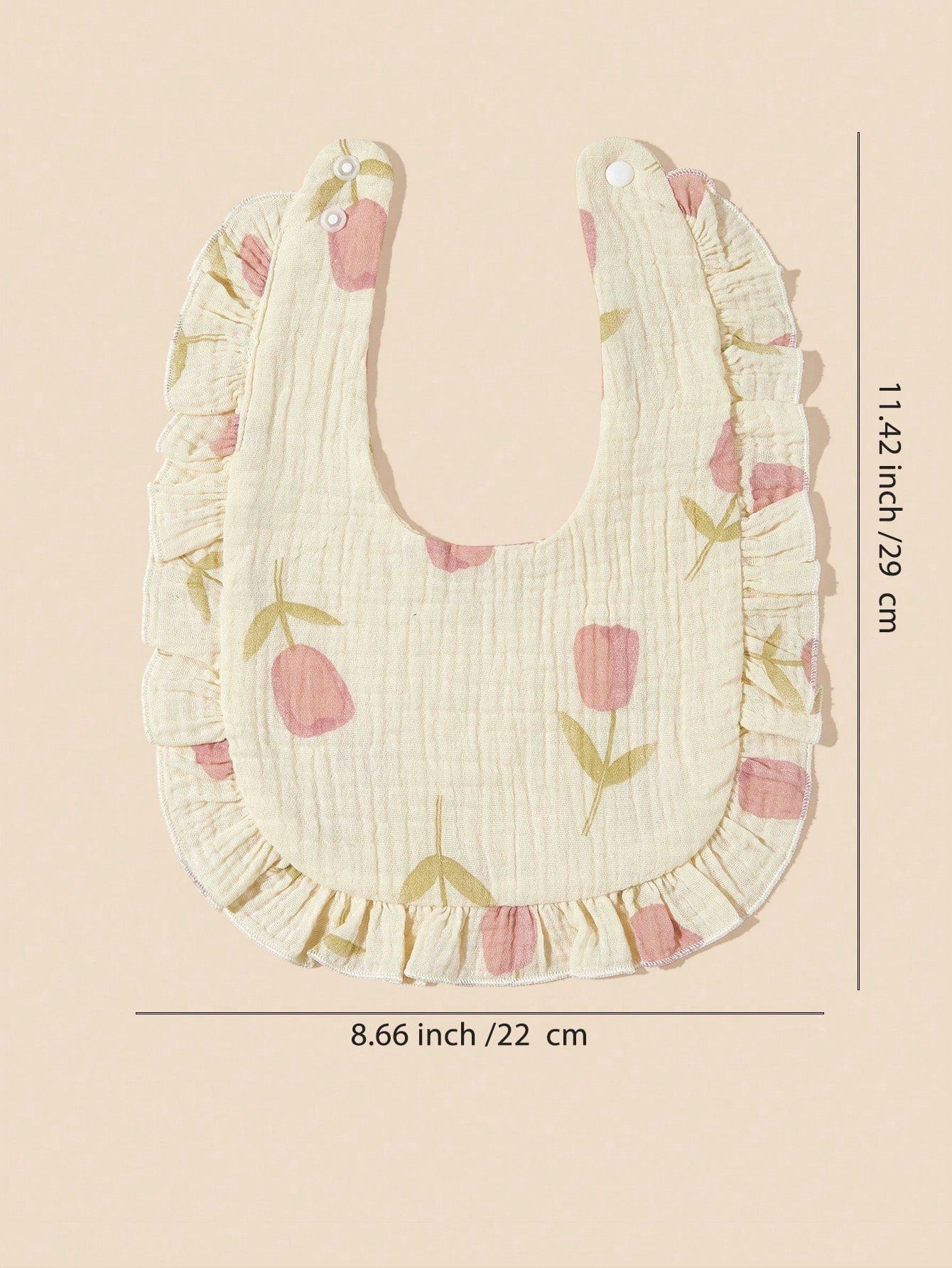 2pcs Infant Bibs With Ruffle Trim Decor, Lace Edging Pure Cotton Soft Drool Scarf