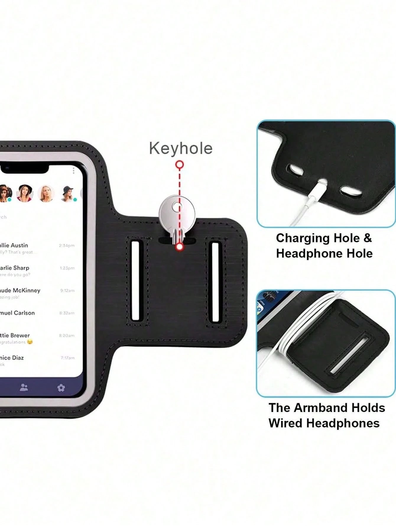 2pcs Multifunctional Key Holder Water-Resistant Arm Band Pouch, Outdoor Running Hiking Cycling Sports Touchscreen Arm Sleeve