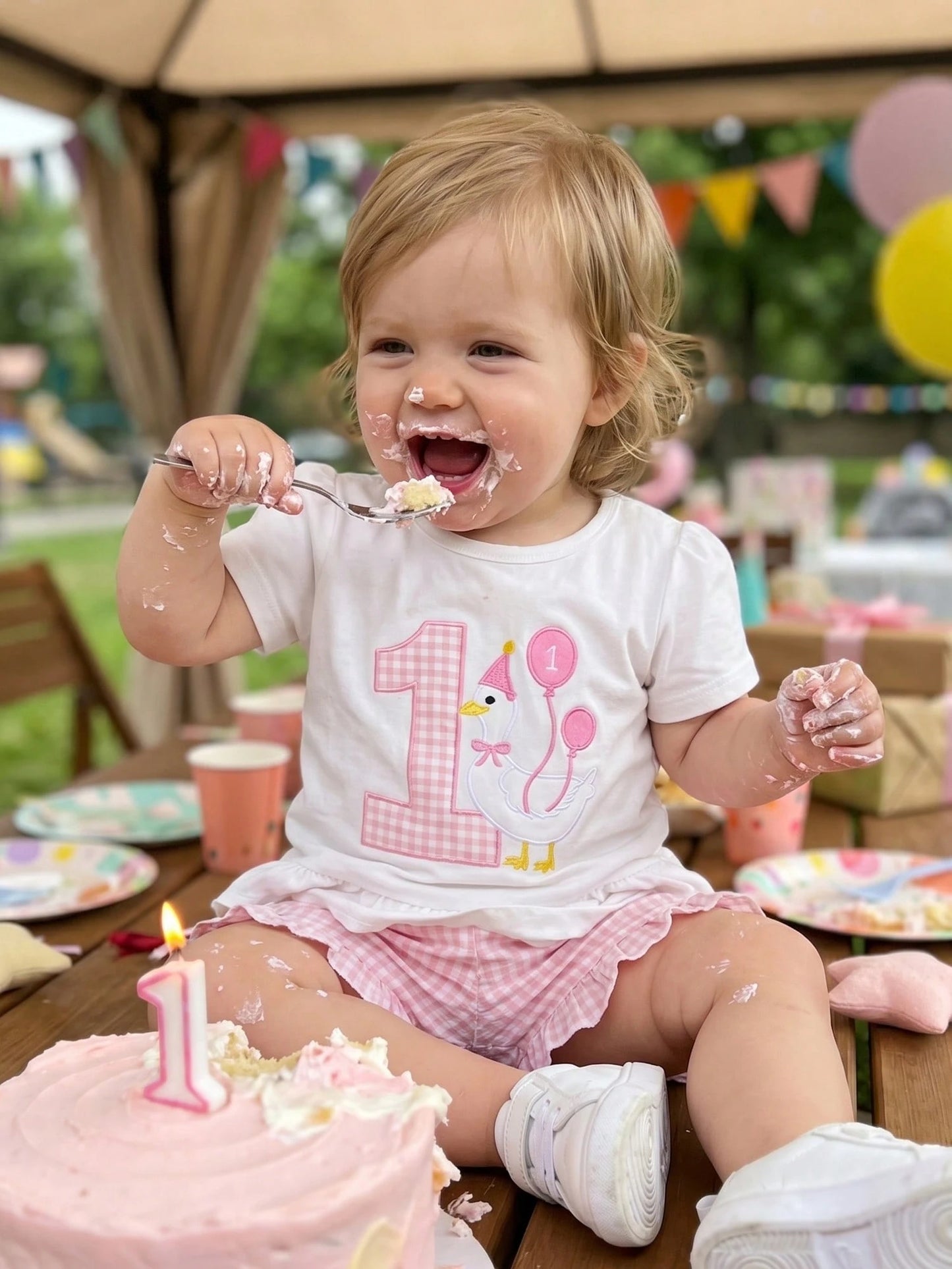 2pcs Newborn Baby 1st Birthday Outfits Girl Shorts Set Short Sleeve Embroidery T-Shirt Tops + Shorts 9M 12M 18M Infant Casual Summer Clothes