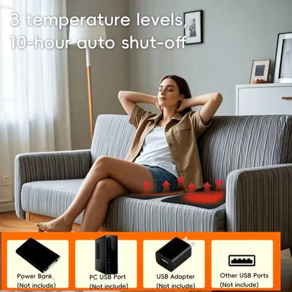 (2PCS)Portable Heated Seat Cushion, Foldable Heating Pad, Adjustable In 3 Modes, Heated Sports Stadium Seats, Heated Camping Seat Cushions, USB Power Supply Suitable For Indoor And Outdoor Use, Does N