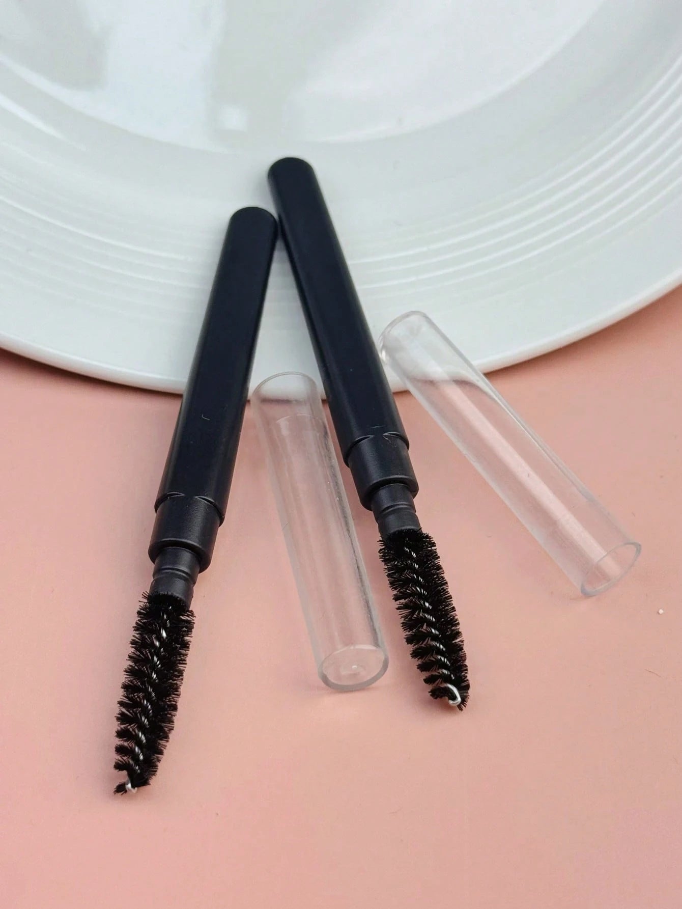 2pcs Portable Spiral Eyebrow Brush, Eyelash Comb, Lip Liner, Fine Eyeliner Brush, Lip Brush, Mini Brushes With Dust Cover,Eyebrow Brush,Eyeshadow Brush,Spoolie,Spoolie Brush,Giveaways