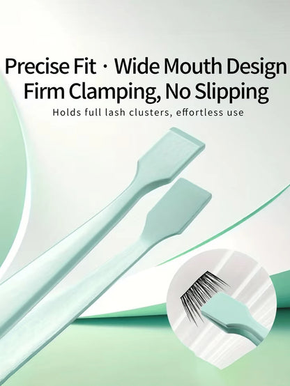 2pcs Professional Eyelash Grafting Tweezers,Beginner-Friendly Flat-Tip Eyelash Tweezers, Stainless Steel, Easier To Use Than Traditional Tweezers, Flat Head Design For Easy Grip Perfect For Applying F