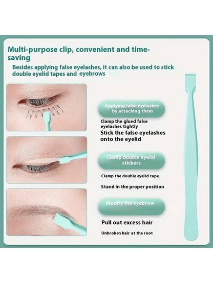 2pcs Professional Eyelash Grafting Tweezers,Beginner-Friendly Flat-Tip Eyelash Tweezers, Stainless Steel, Easier To Use Than Traditional Tweezers, Flat Head Design For Easy Grip Perfect For Applying F