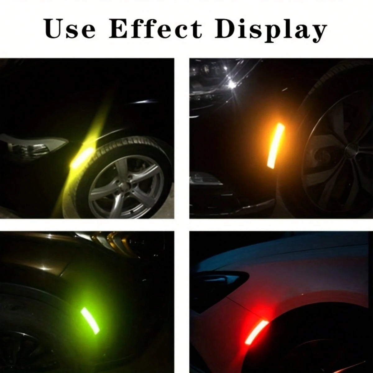 2Pcs Reflective Car Fender Sticker- High-Visibility Night Decal For Bumper & Body, Scratch Protection For Vehicles
