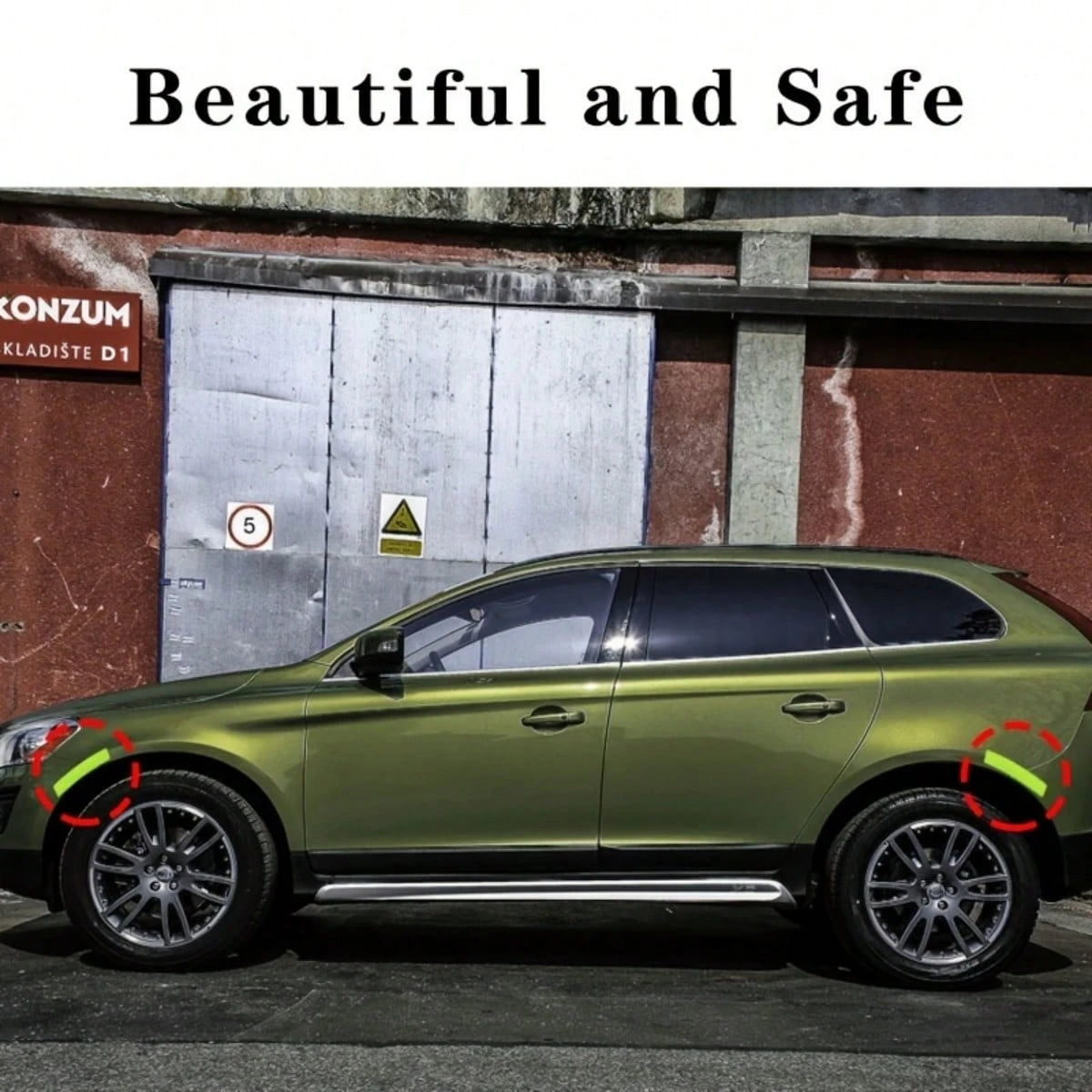 2Pcs Reflective Car Fender Sticker- High-Visibility Night Decal For Bumper & Body, Scratch Protection For Vehicles