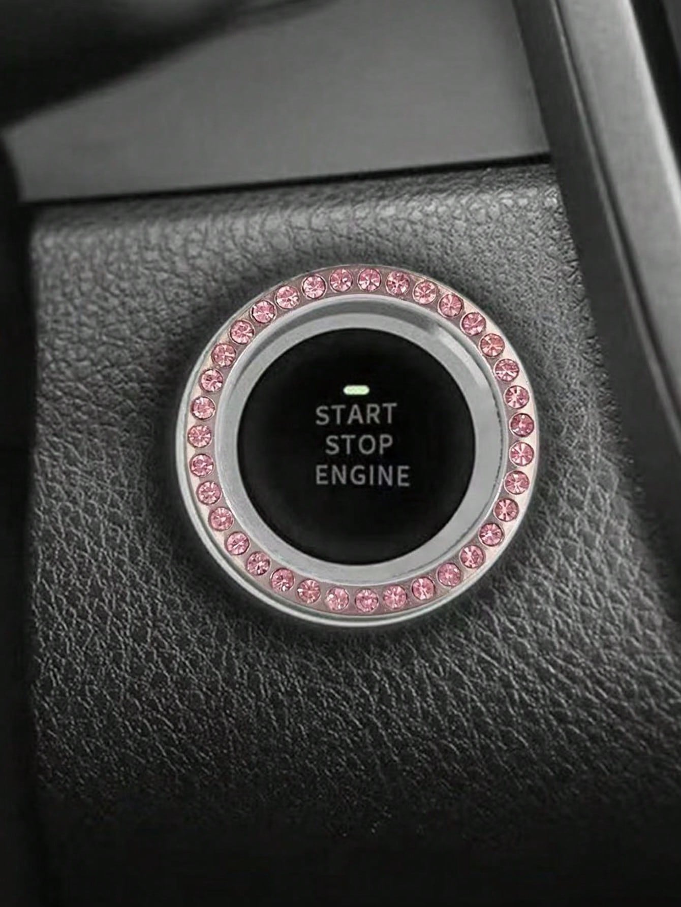 2pcs Rhinestone Decor Car One-button Decoration